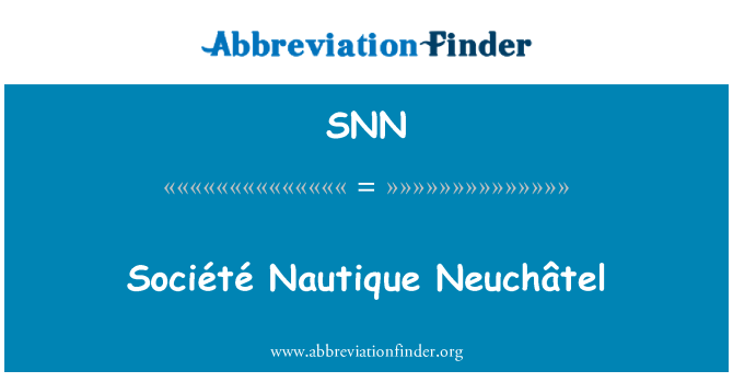 SNN: Société Nautique Neuchâtel