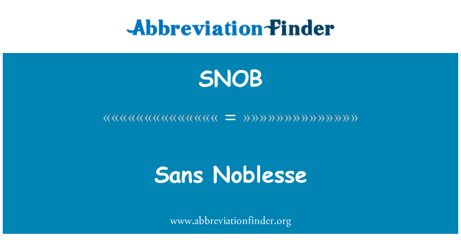 SNOB: Be Noblesse