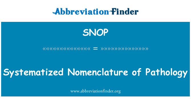 SNOP: A patológia formálódjon nómenklatúra