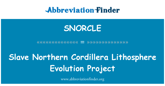 SNORCLE: Èsklav pati Nò Cordillera Lithosphere evolisyon pwojè