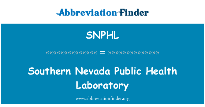 SNPHL: Southern Nevada zdrowia publicznego laboratorium