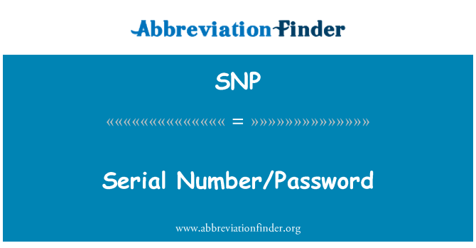 SNP: In-numru tas-serje/Password