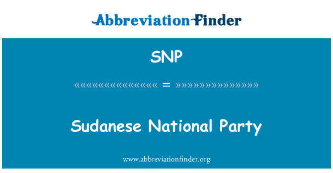 SNP: Parti Sudanese nazzjonali