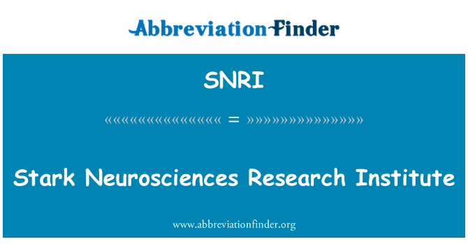 SNRI: Stark Neurosciences Research Institute