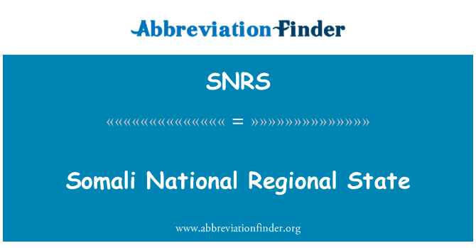 SNRS: Somaliske nationale regionale statslige