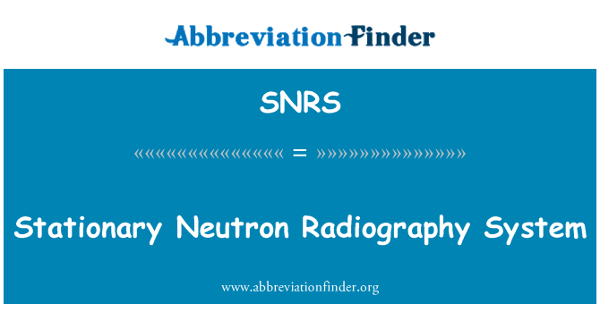 SNRS: Sistema di radiografia neutronica stazionario