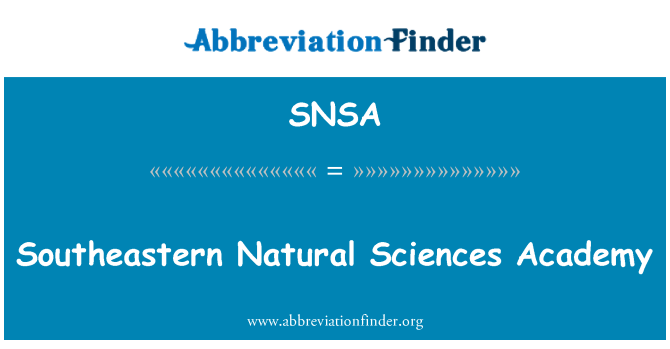 SNSA: ตะวันออกเฉียงใต้สถาบันการศึกษาวิทยาศาสตร์ธรรมชาติ
