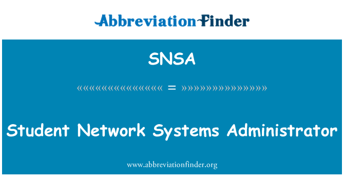 SNSA: Student Network Systems Administrator
