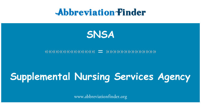 SNSA: Suplementari agència de serveis d'Infermeria