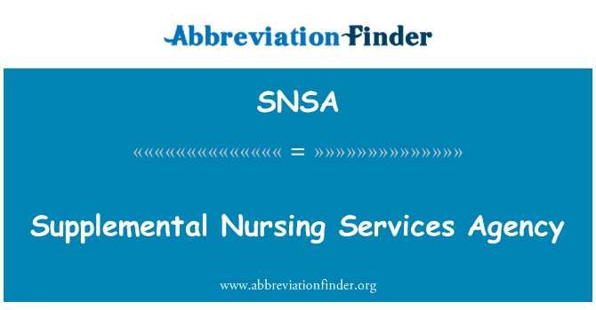 SNSA: Дополнительный уход услуг Агентство
