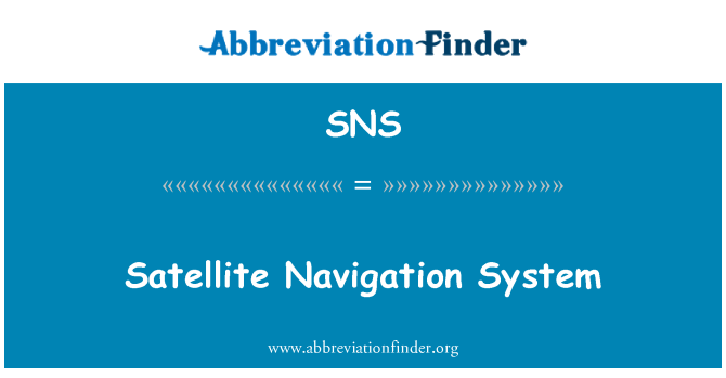 SNS: Satelliittinavigointijärjestelmä