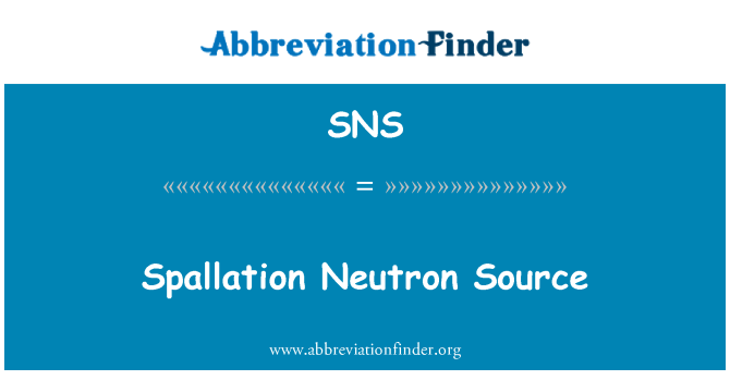 SNS: Spallation vir nevtronov