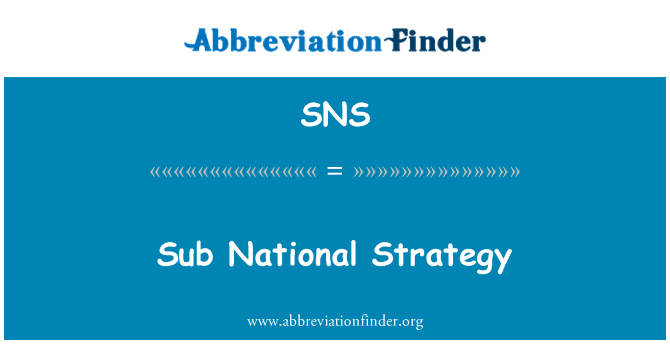 SNS: Estratégia nacional de sub