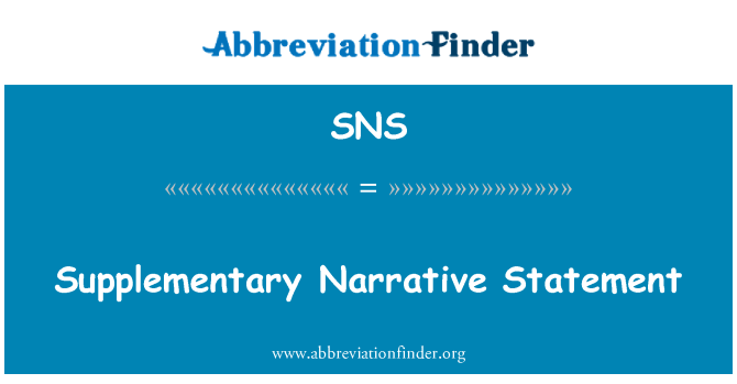 SNS: 叙述一些补充说明