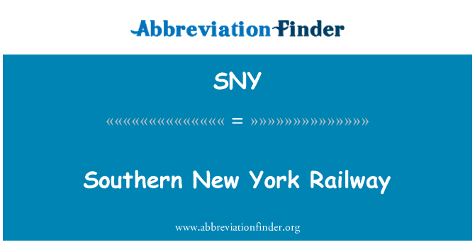 SNY: Kolejowego Southern New York