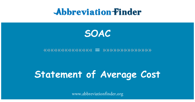 SOAC: Declaraţie de costul mediu