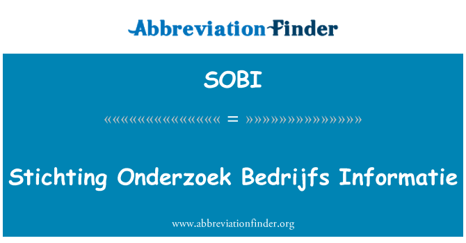 SOBI: Stichting Onderzoek Bedrijfs Informatie