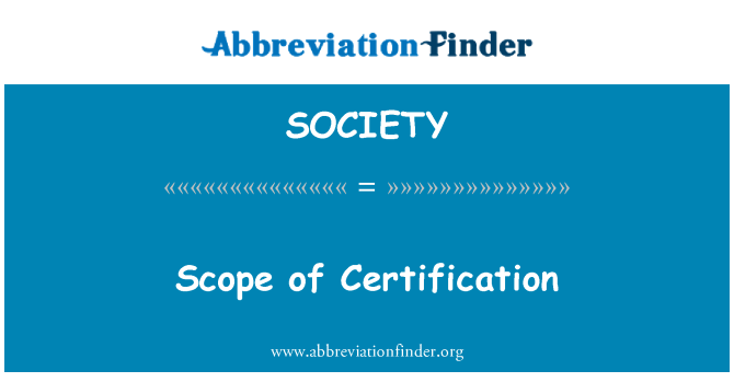 SOCIETY: Обхват на сертифициране