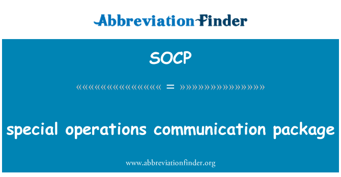 SOCP: paquete de comunicación de operaciones especiales