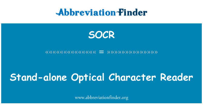 SOCR: 獨立的光學字元閱讀器