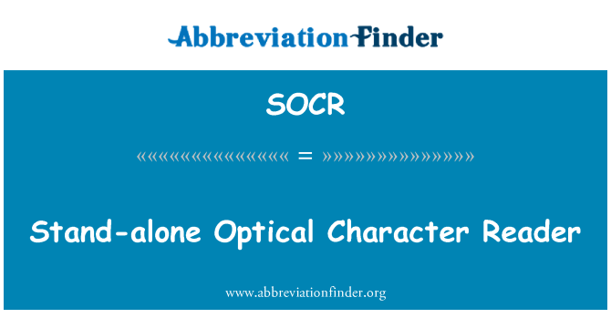 SOCR: Fristående optiska karaktär läsare