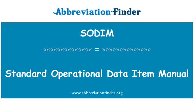 SODIM: Standar operasional Data Item Manual