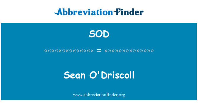 SOD: Sean O'Driscoll