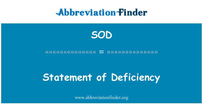SOD: Izjava za Deficiency