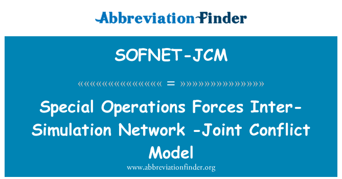 SOFNET-JCM: 특수 작전 부 대 간 시뮬레이션 네트워크-충돌 모델을 공동
