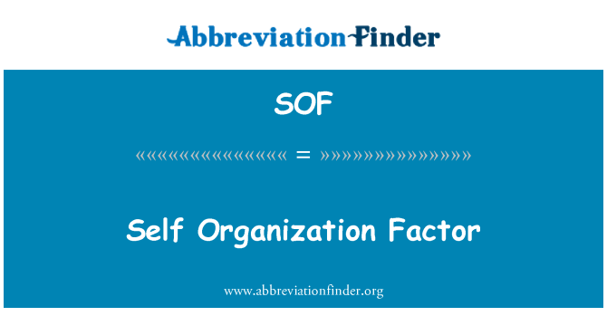 SOF: Diri organisasi faktor