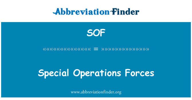 SOF: Pasukan Operasi Khusus