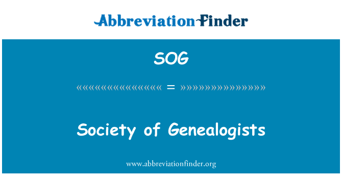 SOG: Društvo Genealogists