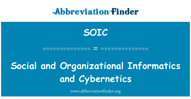 SOIC: Sotsiaalsete ja organisatsiooniliste informaatika ja Küberneetika