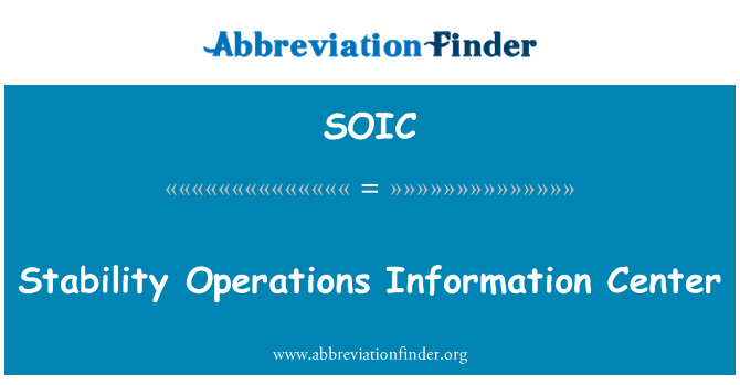SOIC: Stabilitet Operations Information Center
