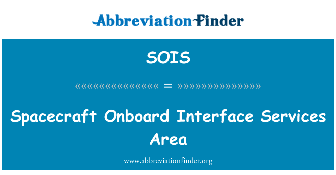 SOIS: Spacecraft Onboard Interface Services Area