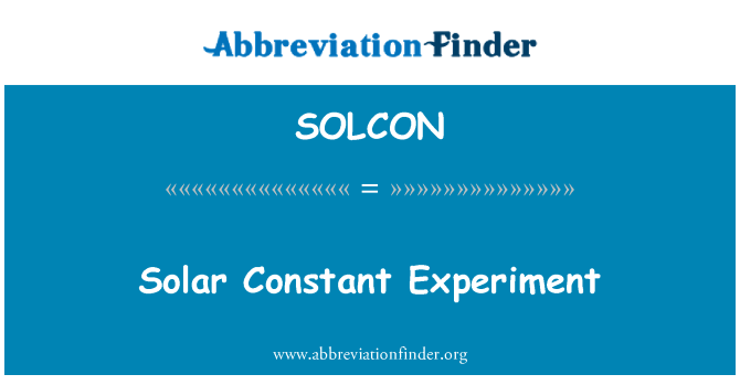 SOLCON: Solar konstant Experiment