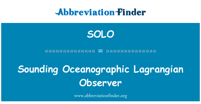 SOLO: Sondare observator Lagrangiană oceanografice