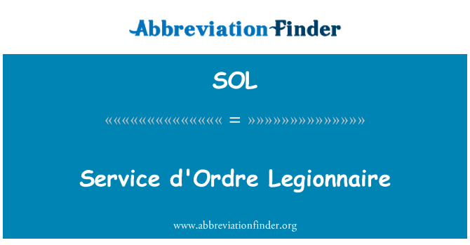 SOL: Služba d'Ordre Legionár
