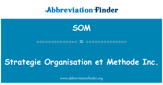 SOM: Strategie organizace et Methode Inc.