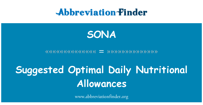 SONA: Suggerit òptims dietes nutricionals diàries