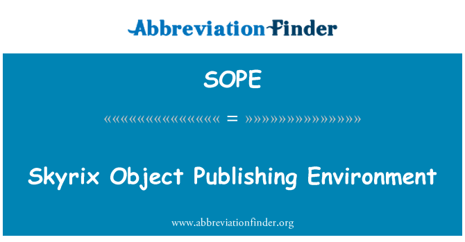 SOPE: Skyrix Object Publishing Environment