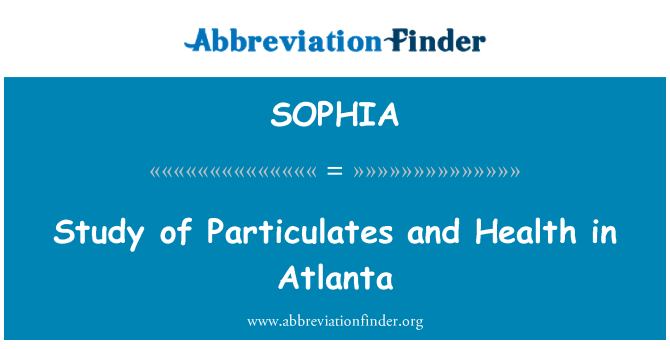SOPHIA: Etid de Particules Et sante nan Atlanta