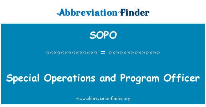 SOPO: Operacions especials i programa oficial