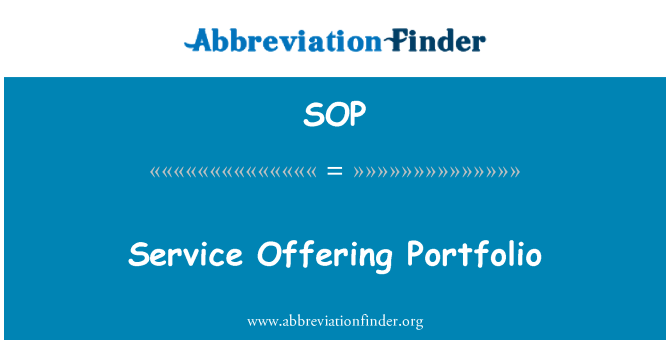 SOP: Portofoliul de ofertă service