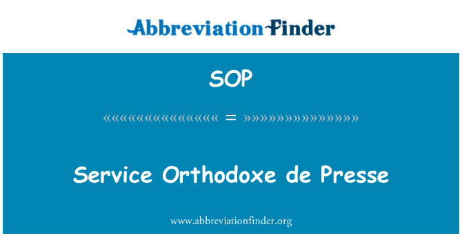 SOP: Sèvis Orthodoxe de Presse