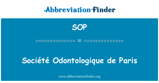 SOP: Párizsi Société Odontologique