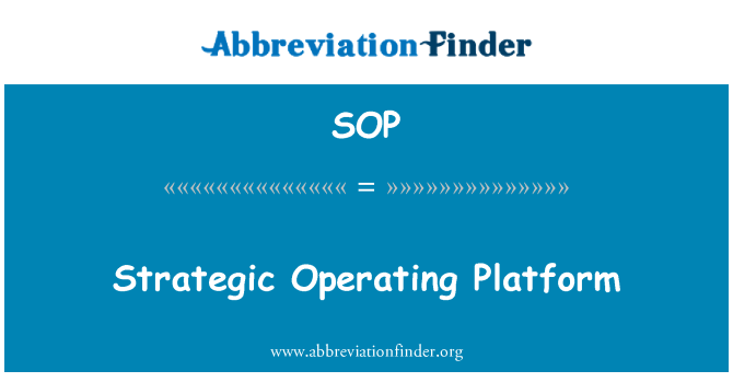 SOP: Strategická platforma provozní