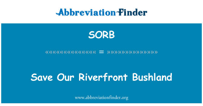 SORB: Zapisz nasz Riverfront Bushland