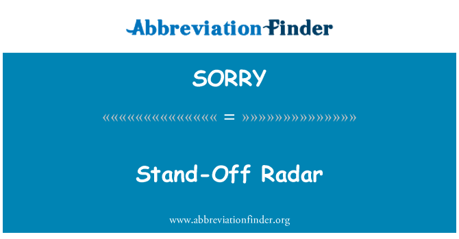 SORRY: Дистанционна радар