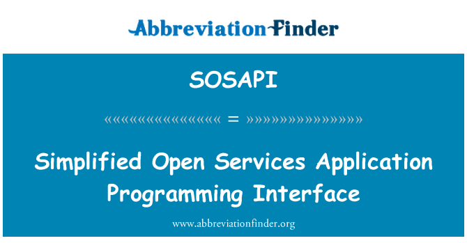 SOSAPI: Interfejs programowania aplikacji uproszczona otwartych usług